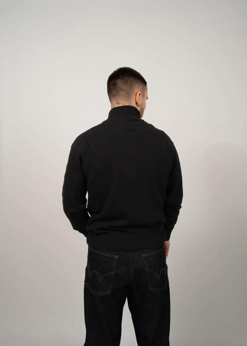 Half Zip Lambswool GRS - Black - Image 5