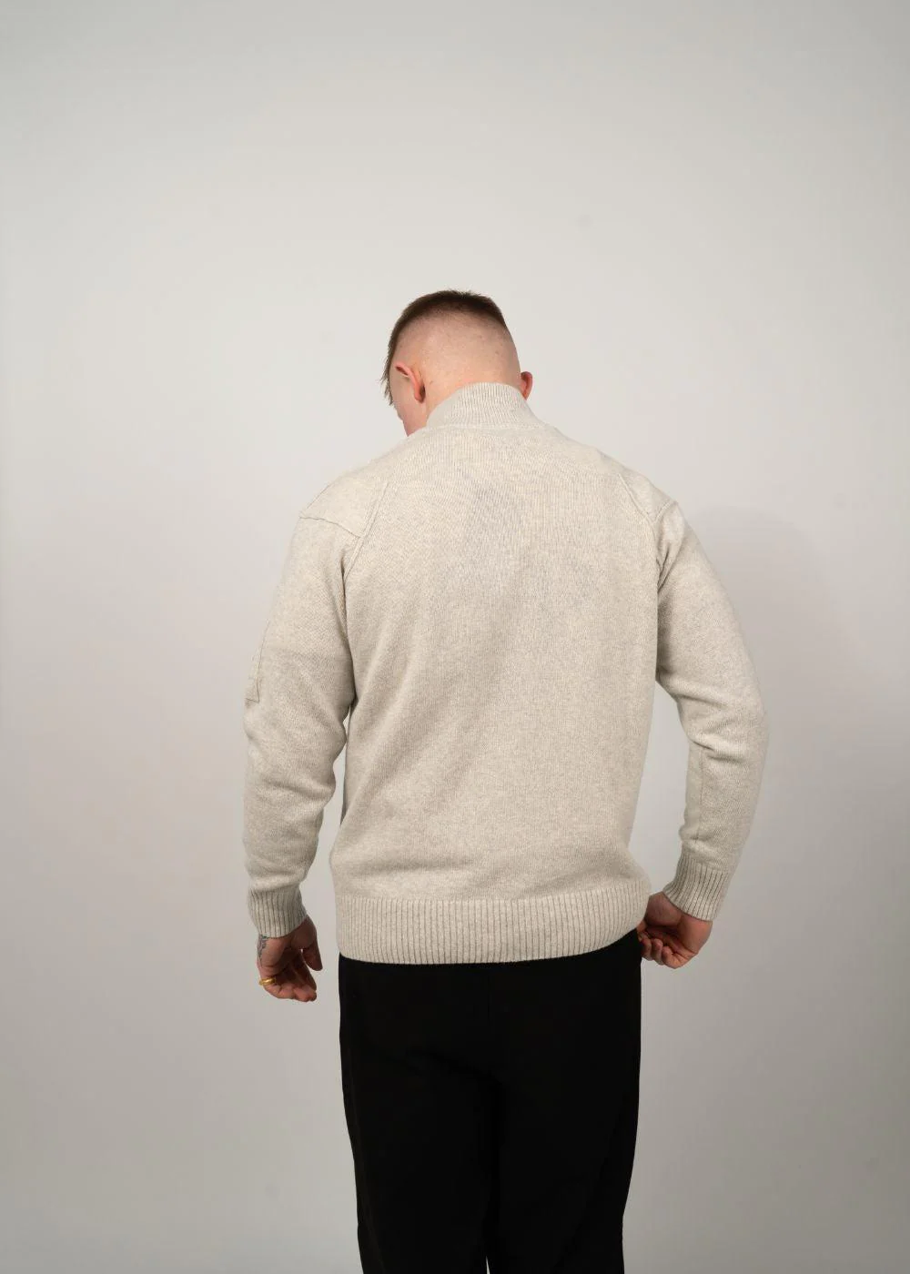 Half Zip Lambswool GRS - Gauze White - Image 4