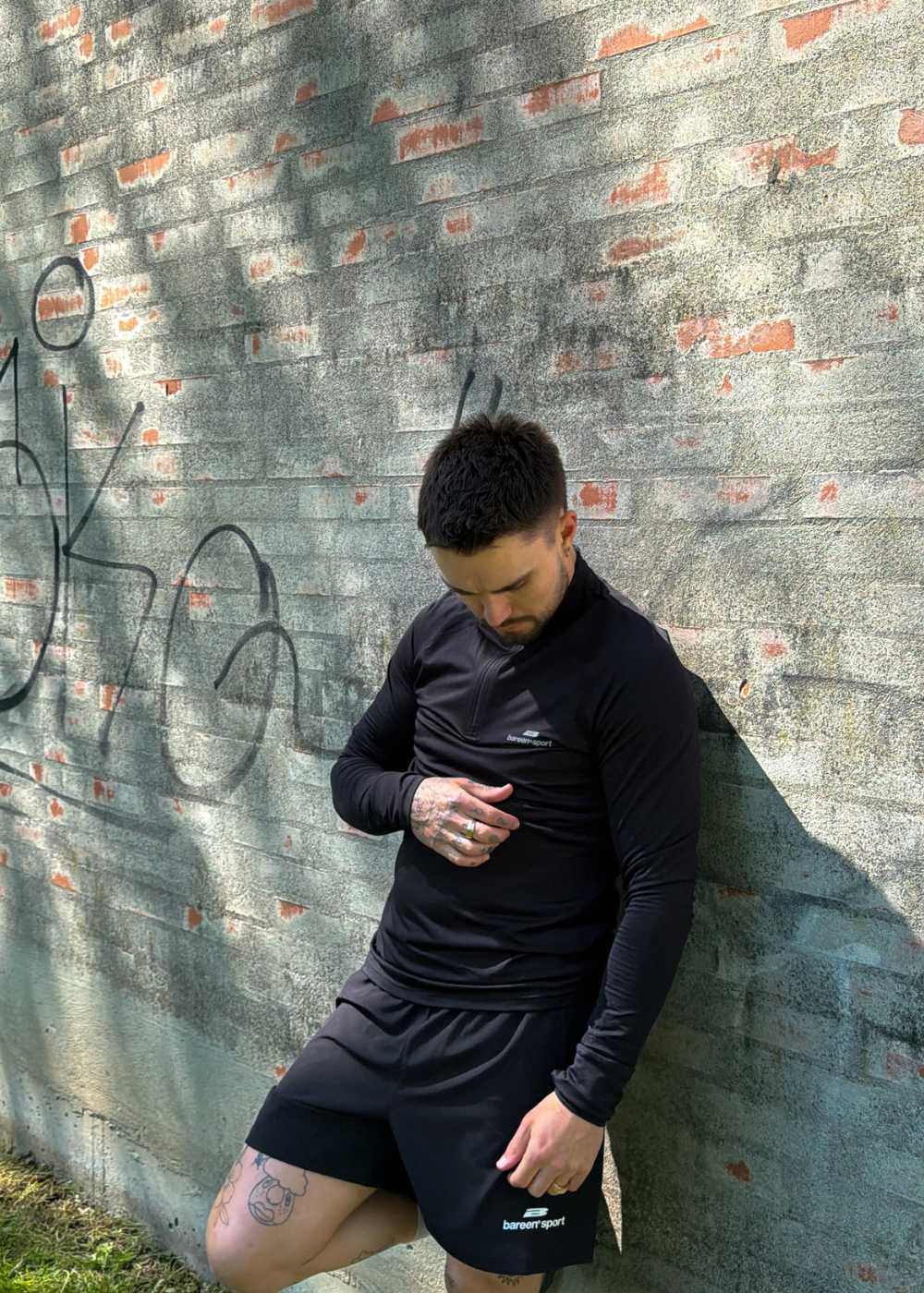 HALF-ZIP MIDLAYER TOP - Black - Image 3