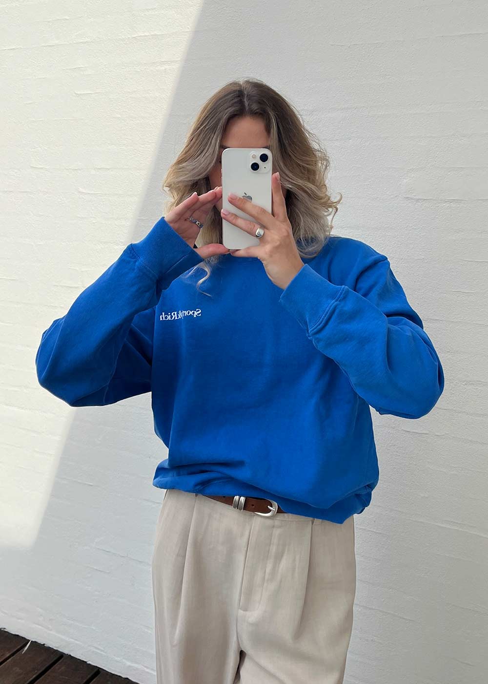 Health is Wealth Crewneck - Paris Blue - Image 2