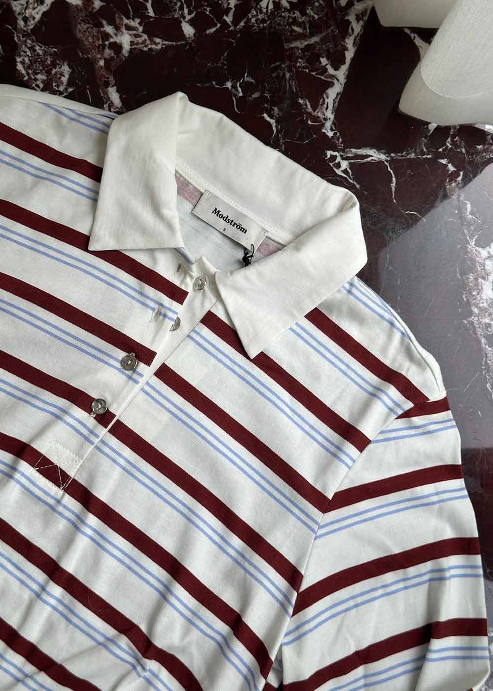 Hellenmd LS stripe polo - Andorra Blue Stripe - Image 5
