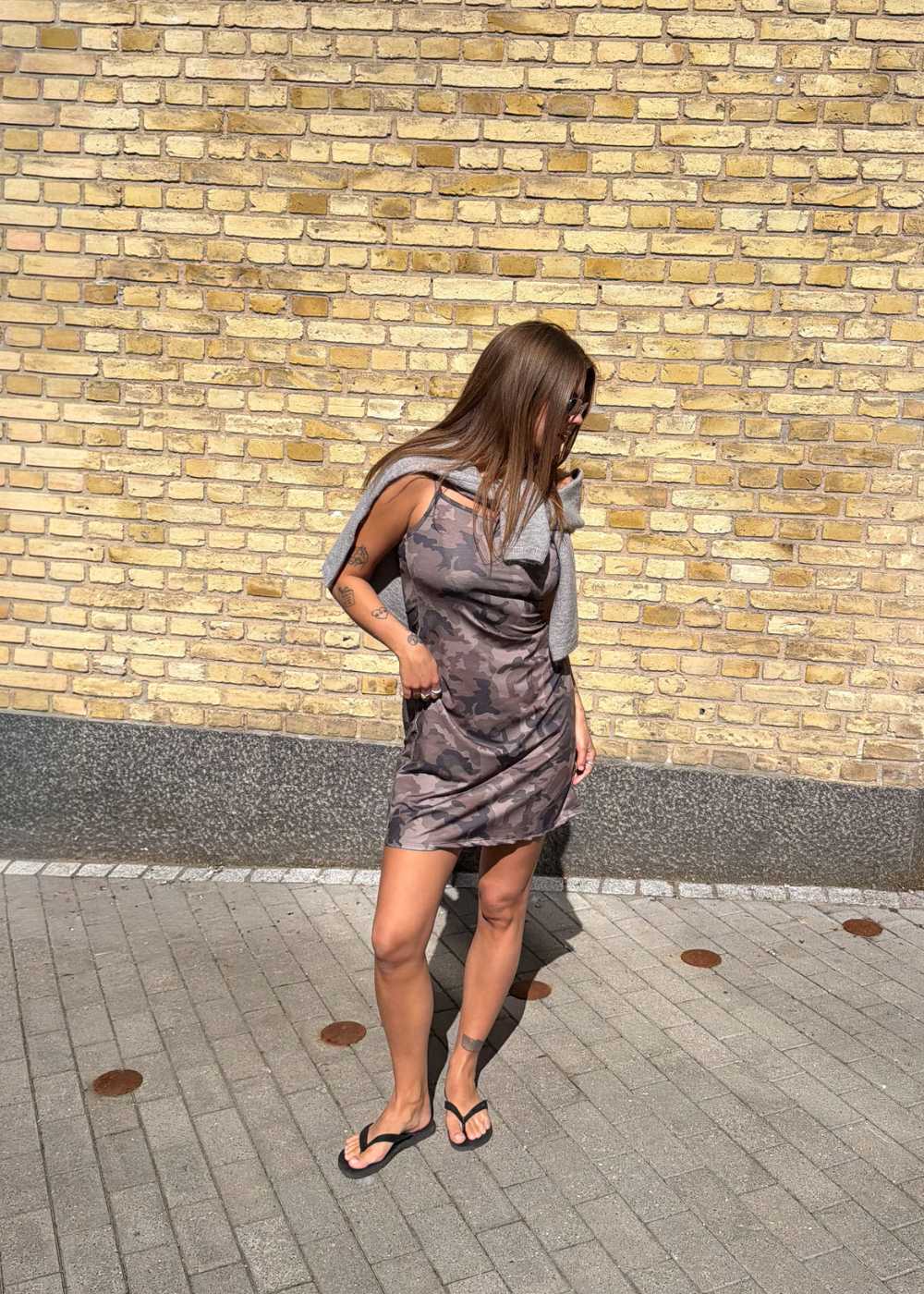 Himamd print strap dress - Camo - Image 3