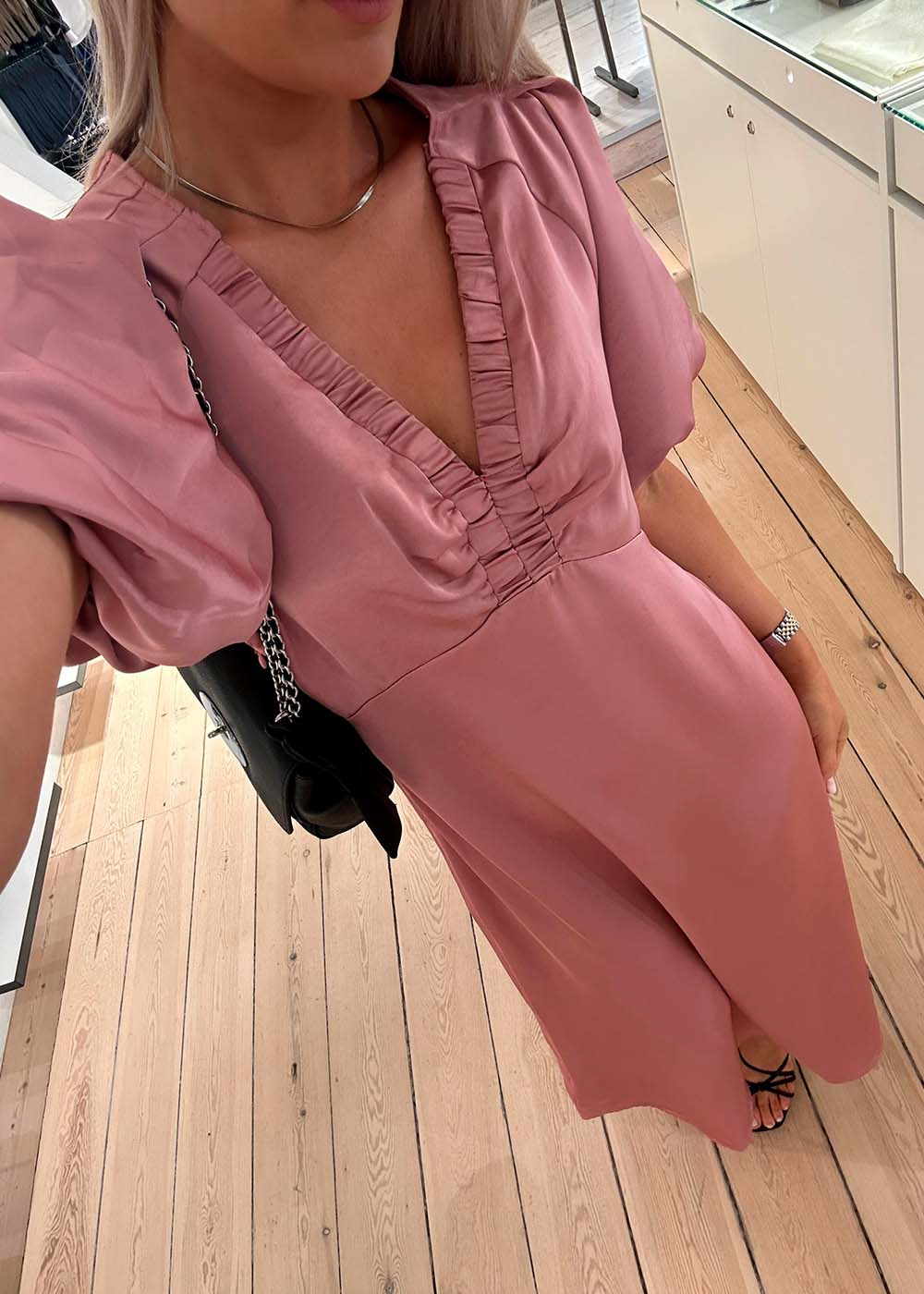 Illana Heavy Sateen Dress - Evening Rose - Image 8