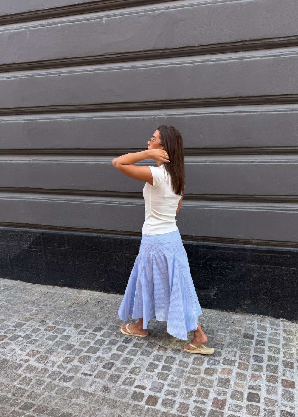 Isabet Stripe Skirt - Blue Stripe - Image 6