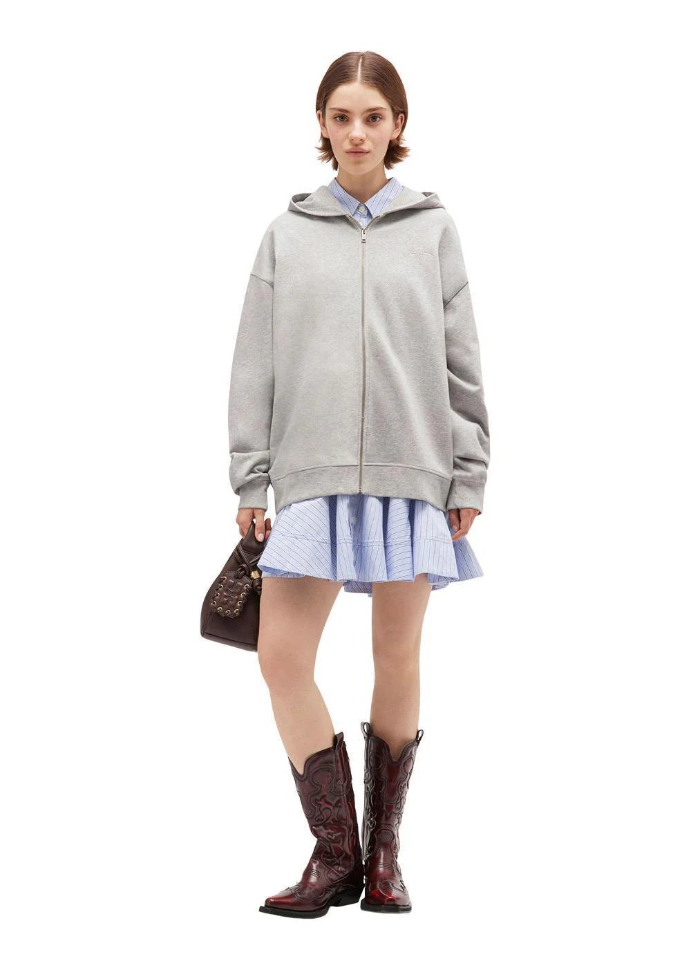 Isoli Teddy Oversized Zip Hoodie - Paloma Melange - Image 4