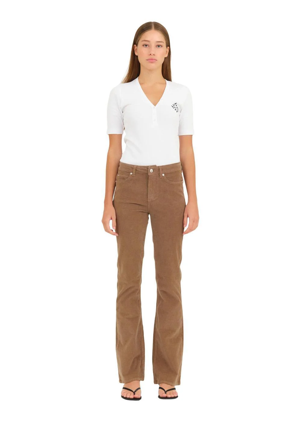 IVY-Tara Jeans Baby Cord - Cool Taupe - Image 2