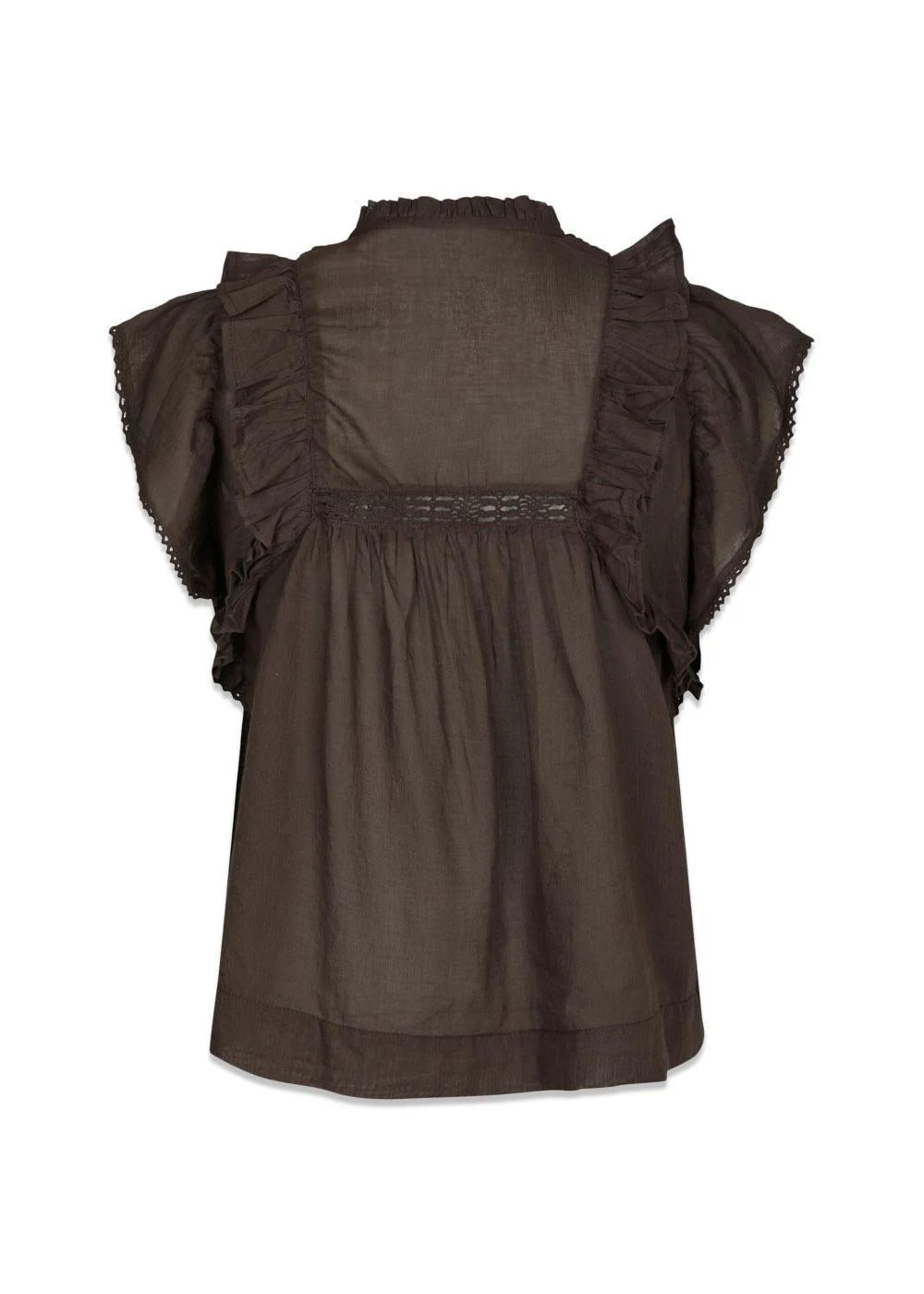 Jayla S Voile Top - Dark Brown - Image 2