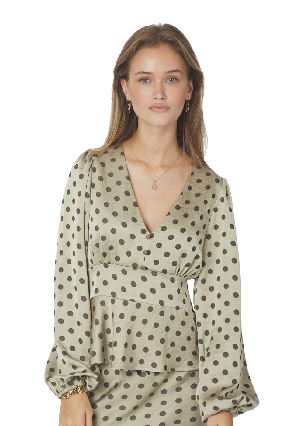 Jellima Dotted Blouse - Pistachio - Image 3