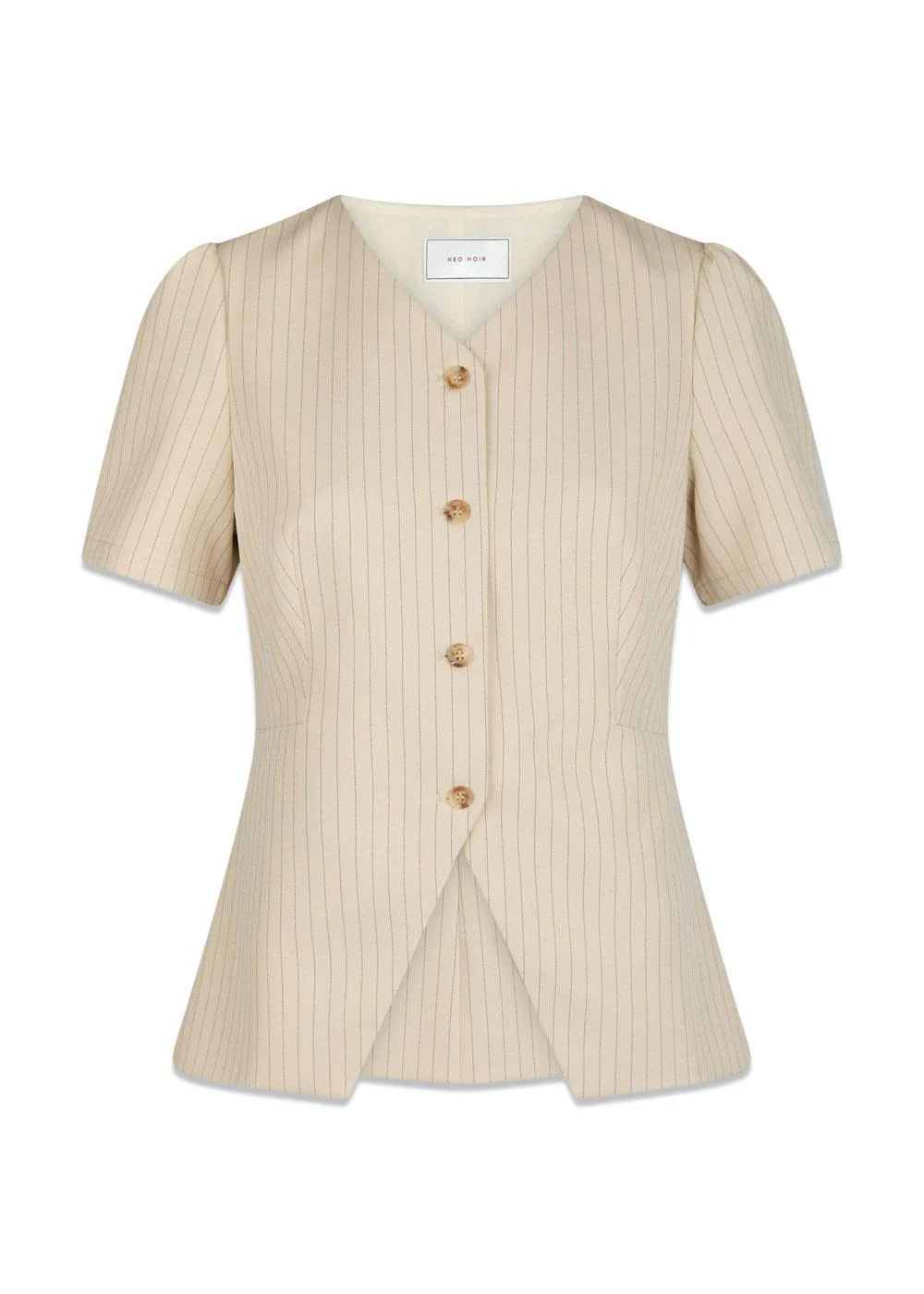 Jules Pinstriped Blouse - Sand