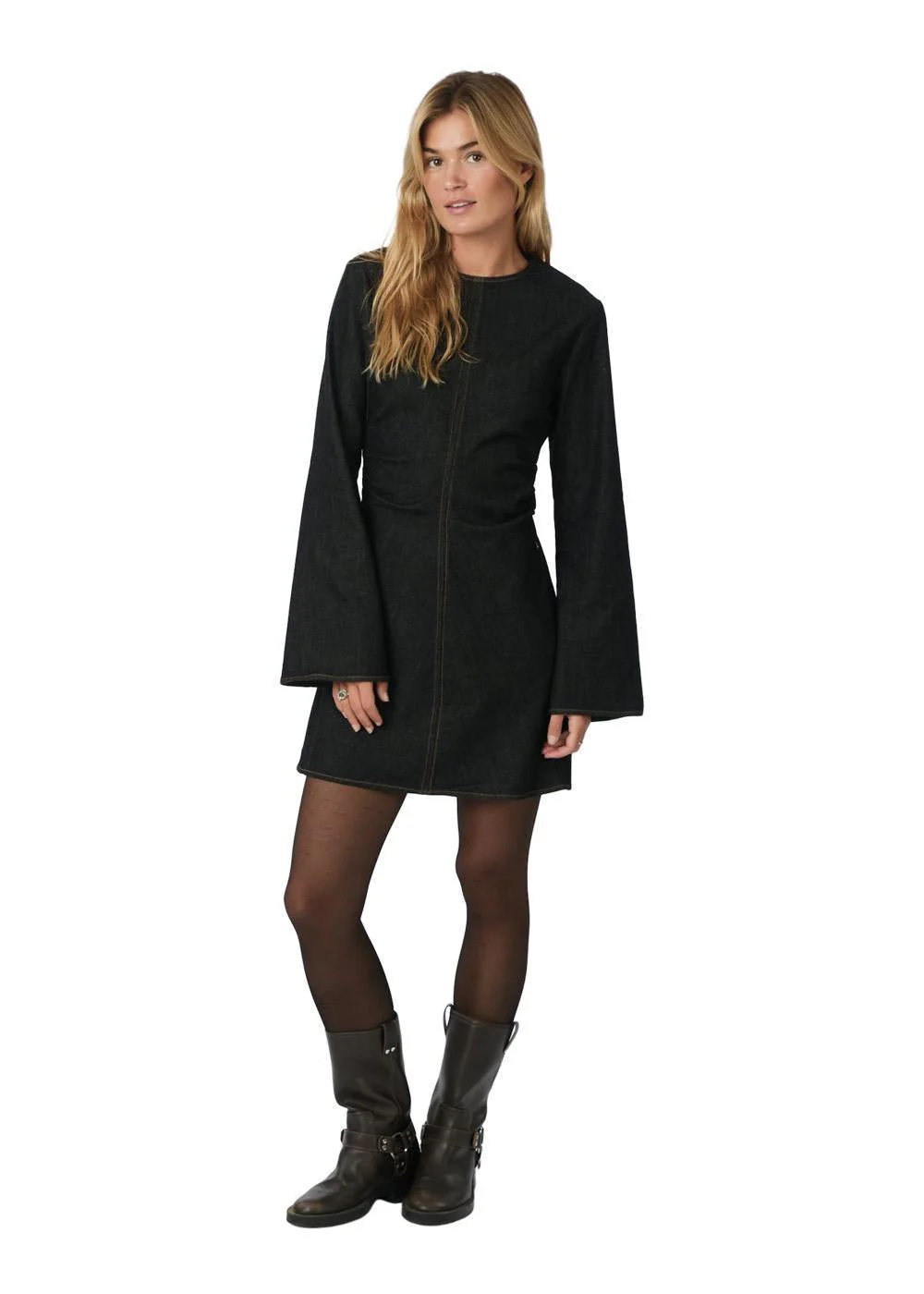 Jumari Denim Dress - Black - Image 3
