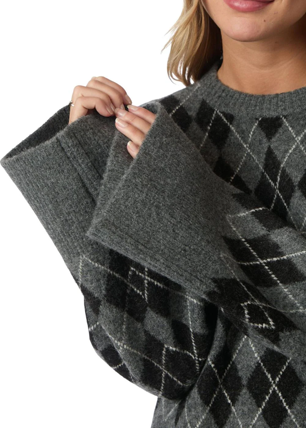 Kick Check Knit Blouse - Antracit - Image 5