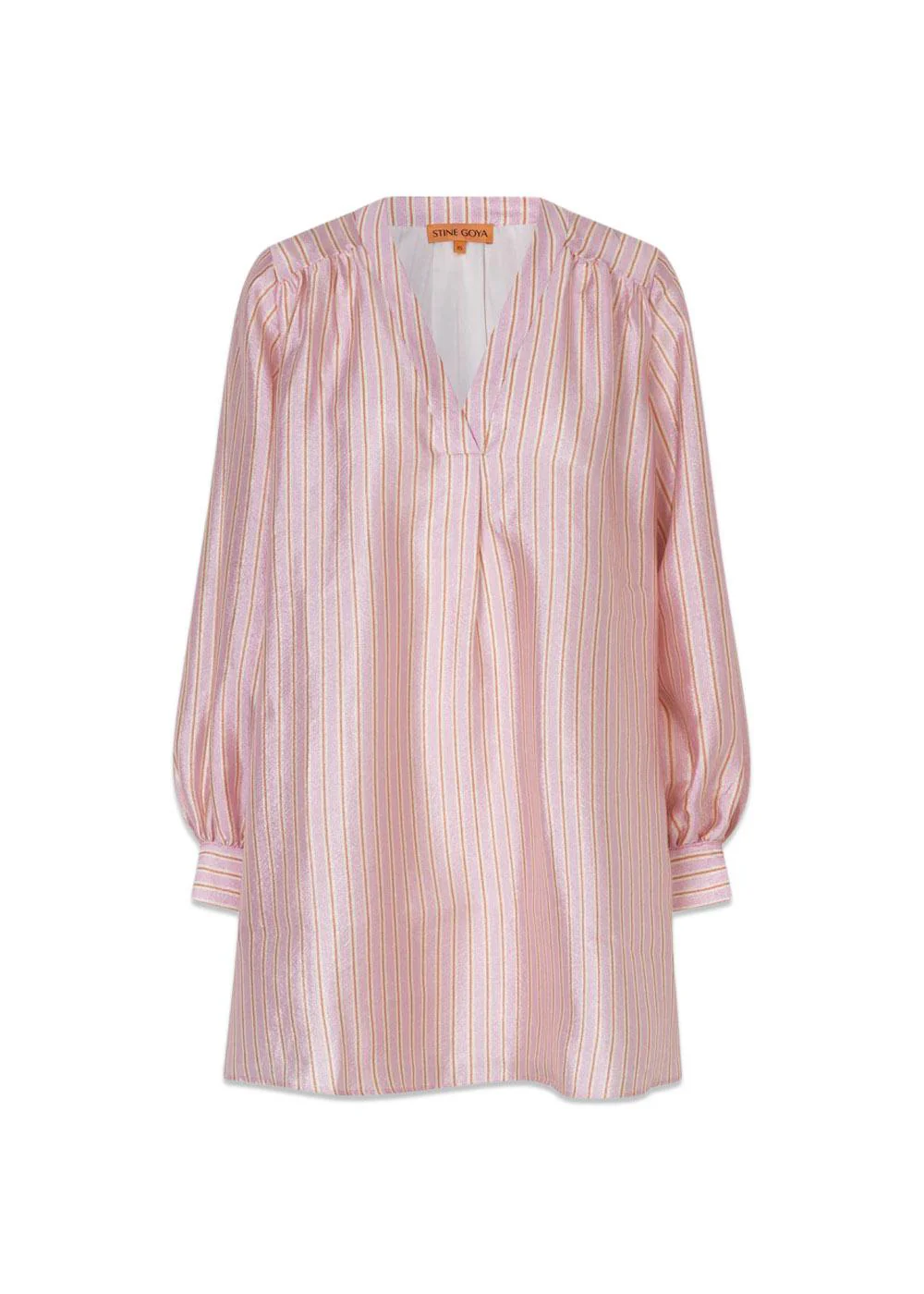 KIMONO MINI DRESS - Rose Pinstripe