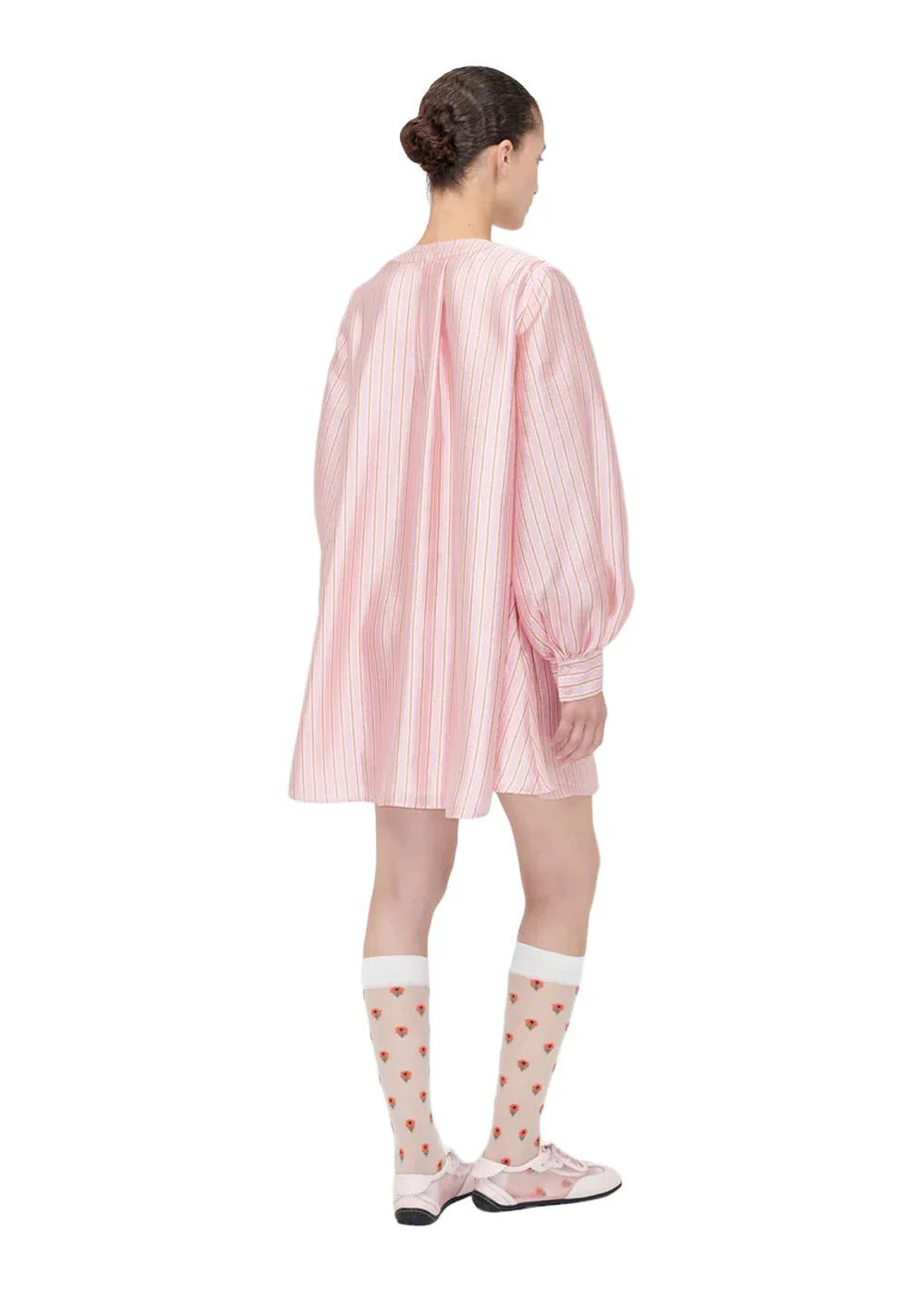 KIMONO MINI DRESS - Rose Pinstripe - Image 5