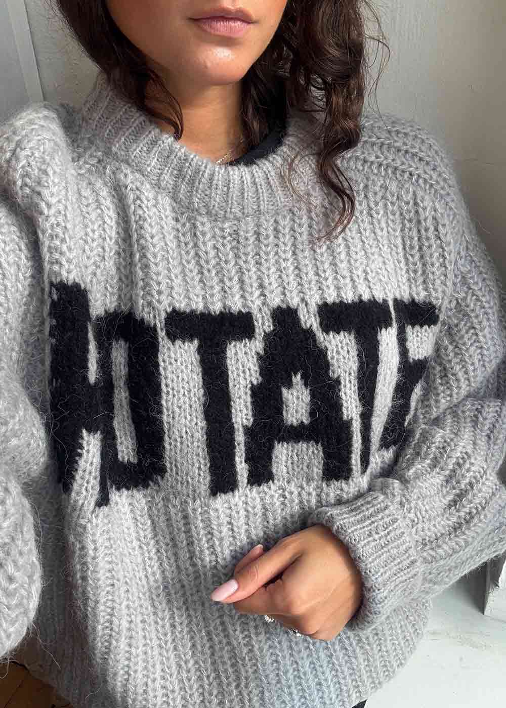 KNITTED LOGO SWEATER - Alloy (Light Gray) - Image 2