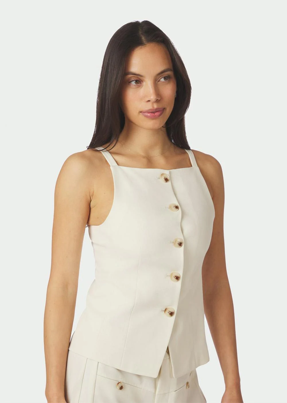 Kylie Structure waistcoat - Off White - Image 4