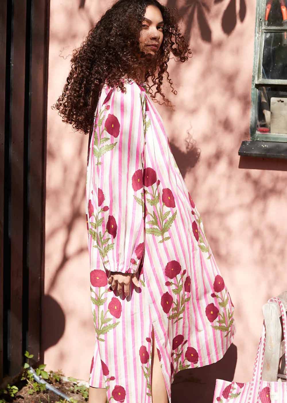 Lara Organic Cotton Dress - Poppy Rose - Image 3