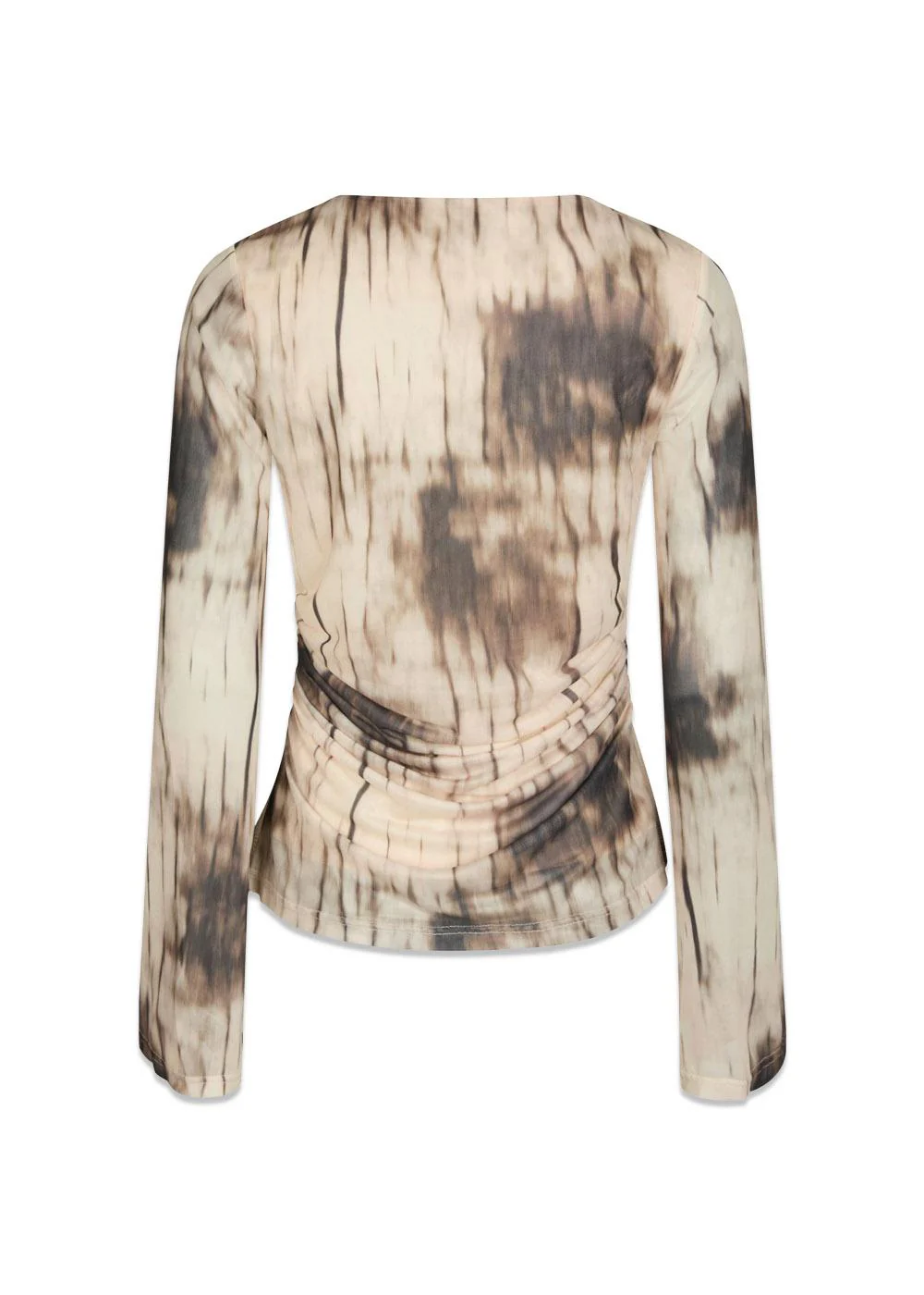 Lenida Faded Mesh Blouse - Dusty Brown - Image 2