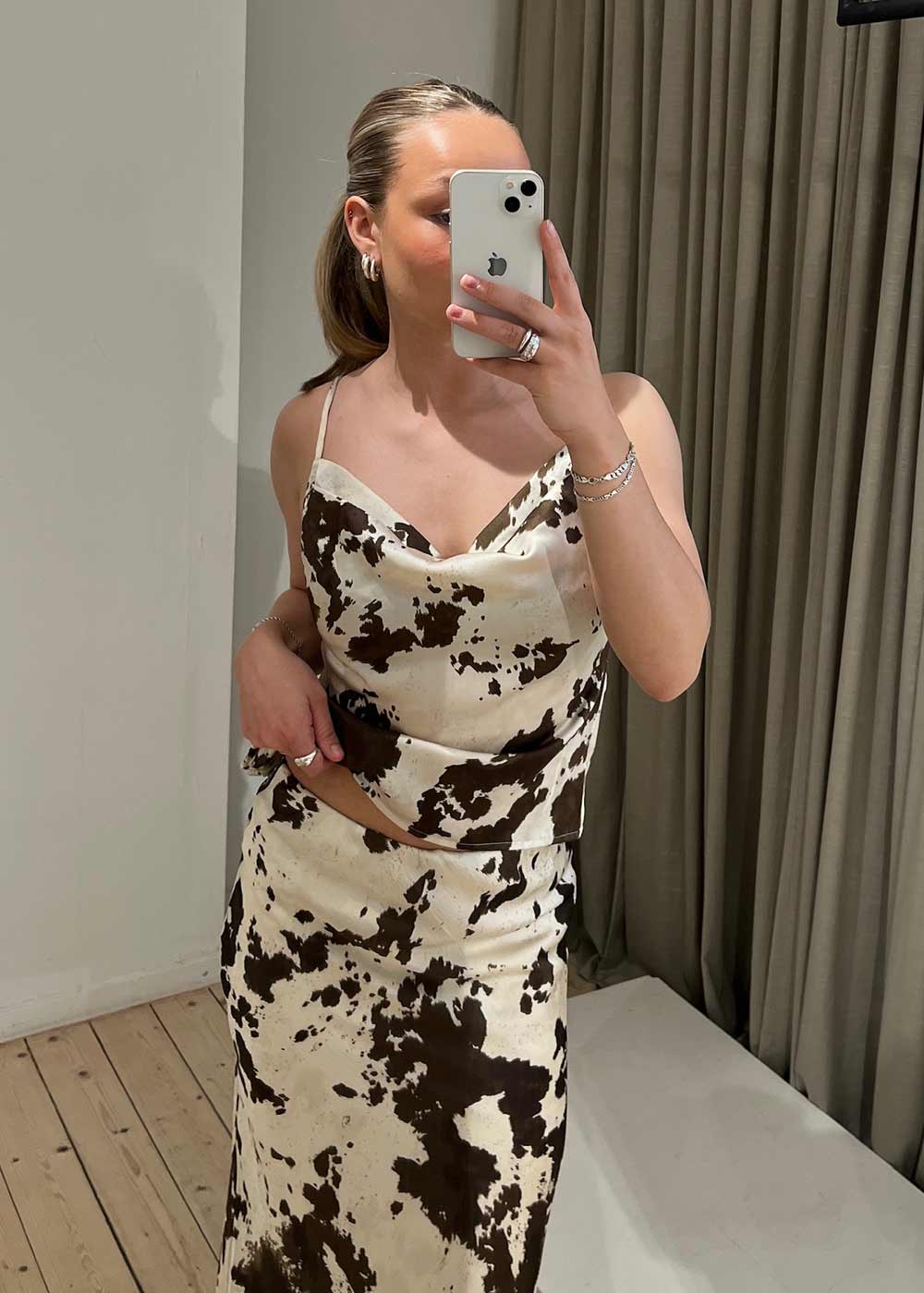 Lindy Cow Print Top - Brown - Image 2