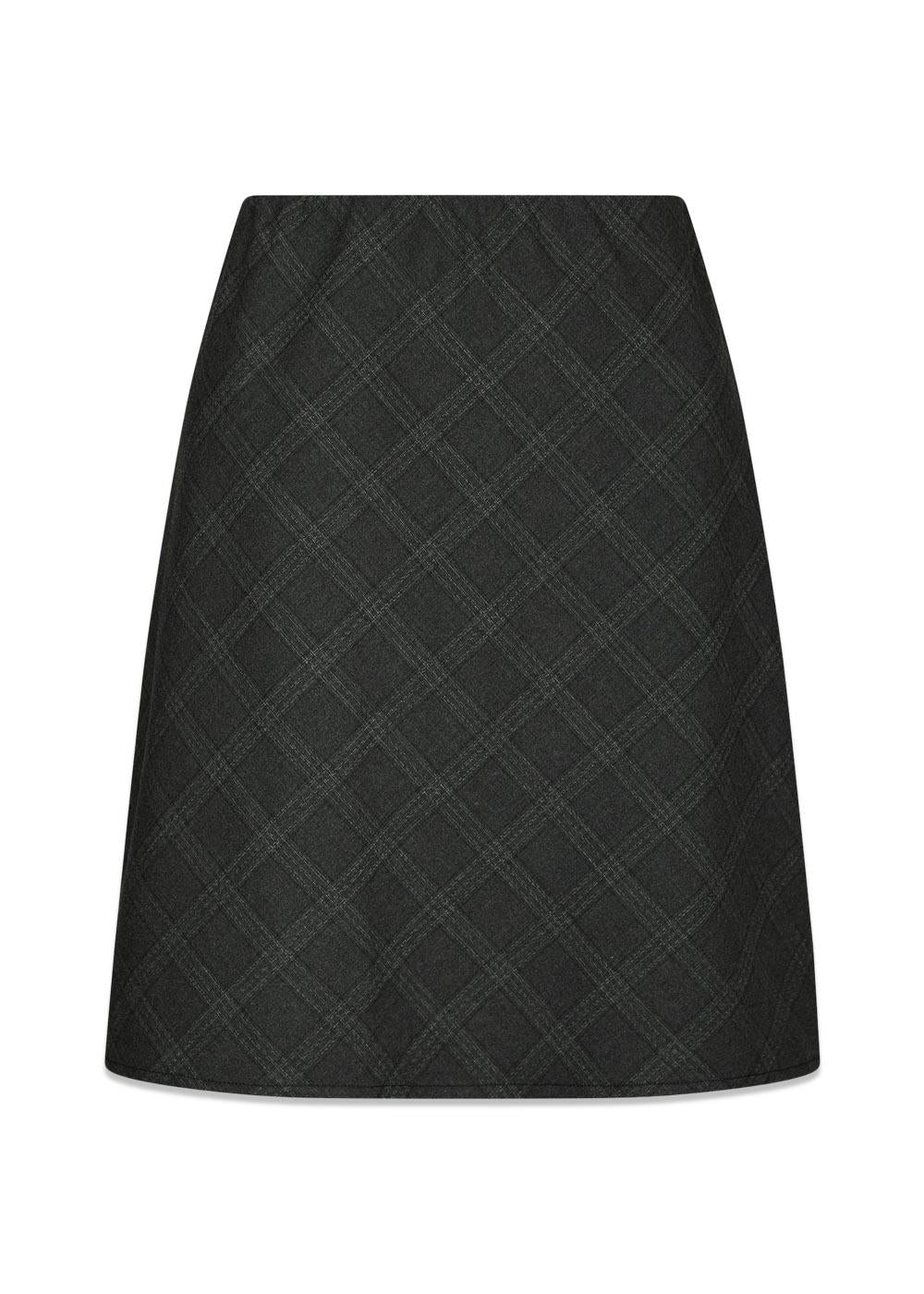 Lunna Check Short Skirt - Antracit