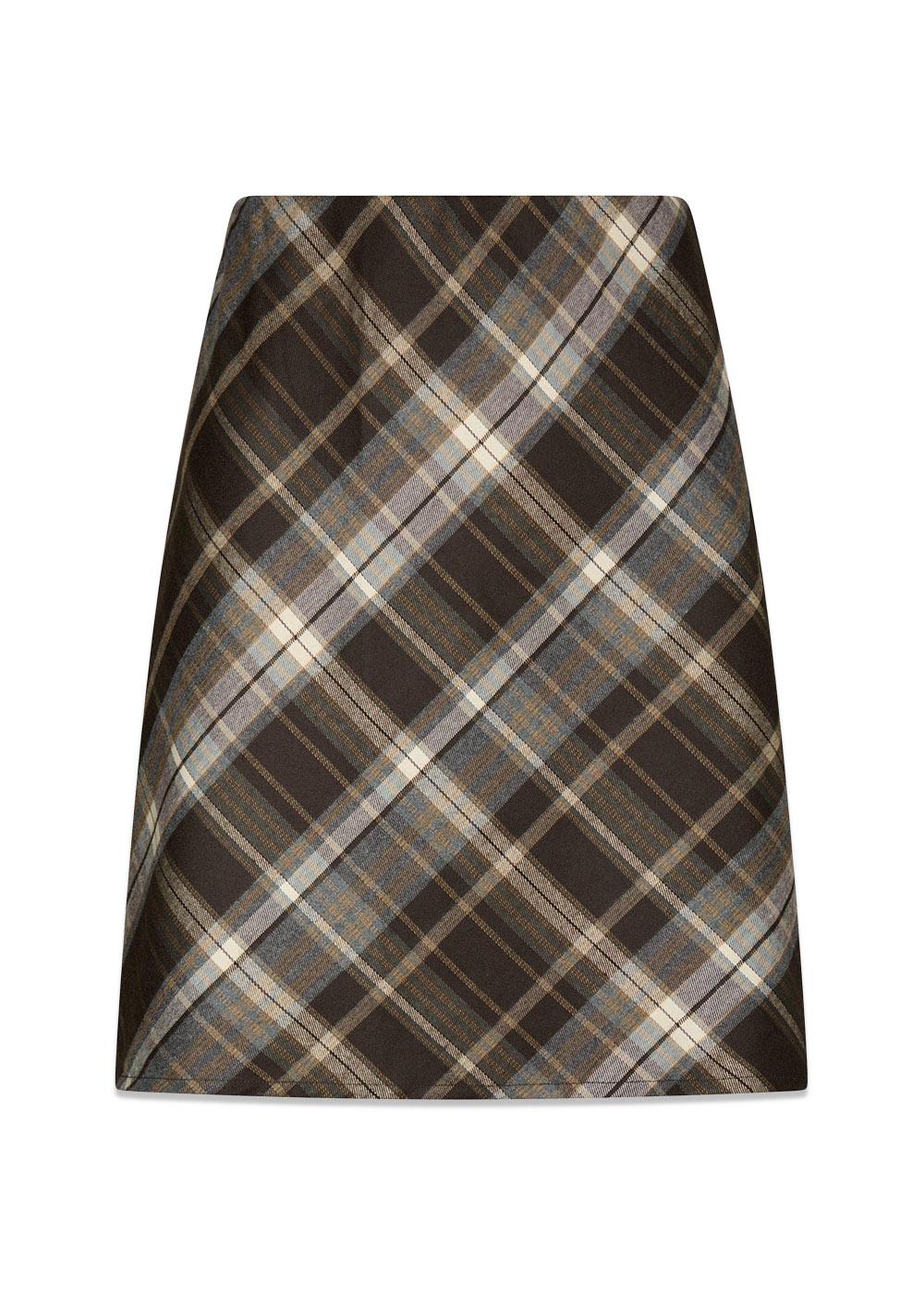 Lunna Check Skirt - Brown