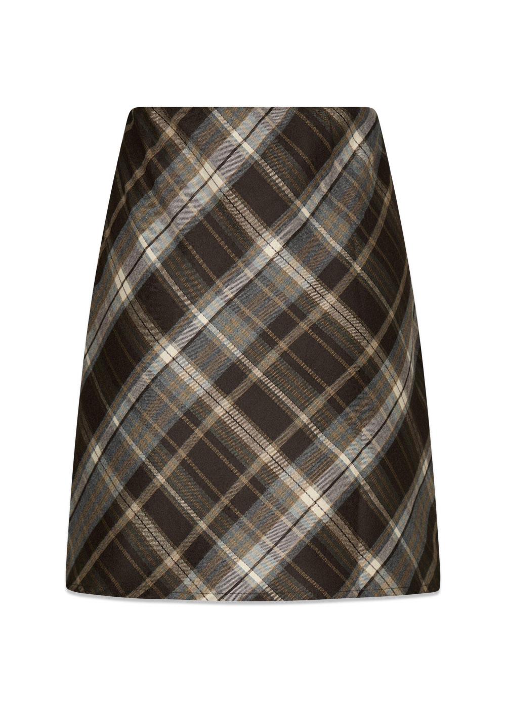 Lunna Check Skirt - Brown - Image 2
