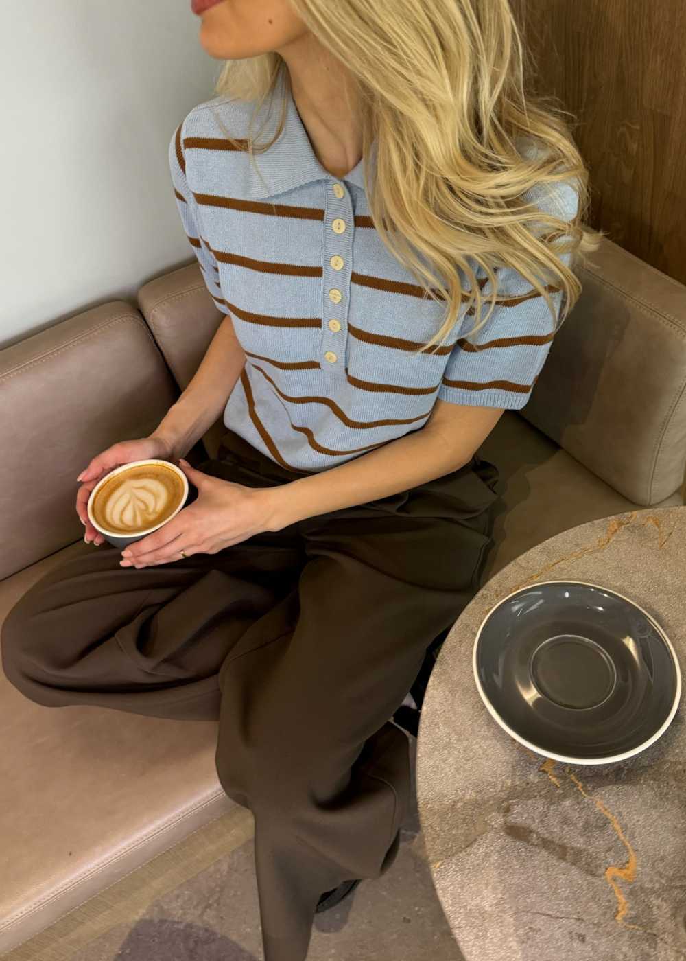 Malvamd SS stripe polo - Cashmere Nuthatch Stripe - Image 5