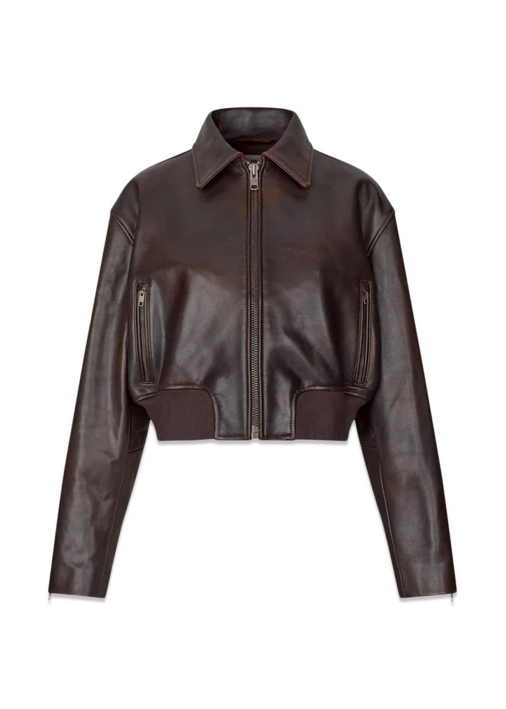 Marilyn Leather Bomber - Dark Brown