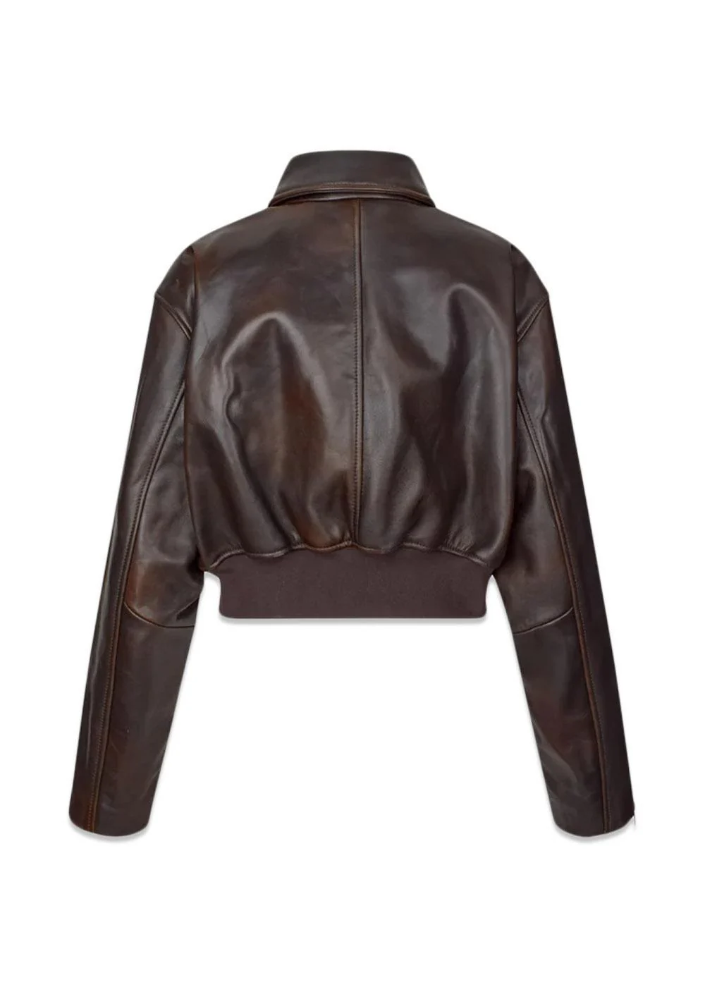 Marilyn Leather Bomber - Dark Brown - Image 2
