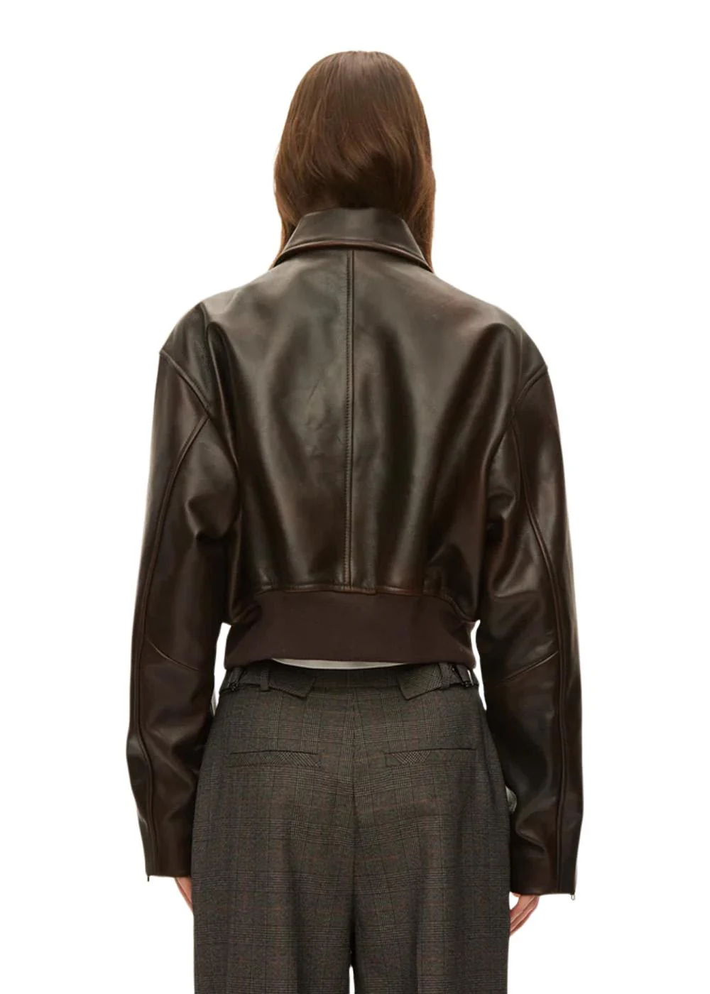 Marilyn Leather Bomber - Dark Brown - Image 4