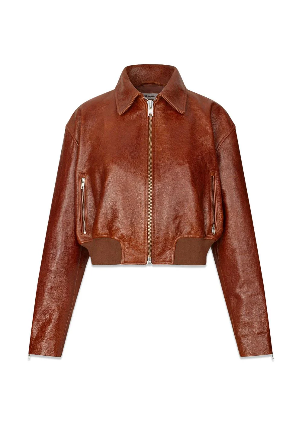Marilyn Leather Bomber - Rust Red