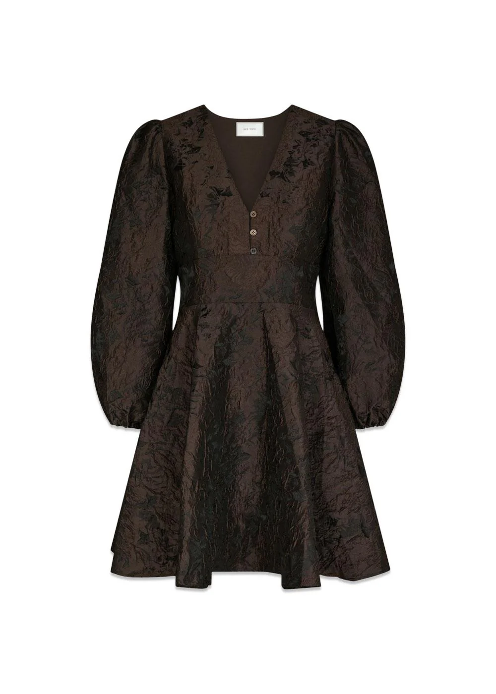 Milly Brocade Dress - Dark Brown