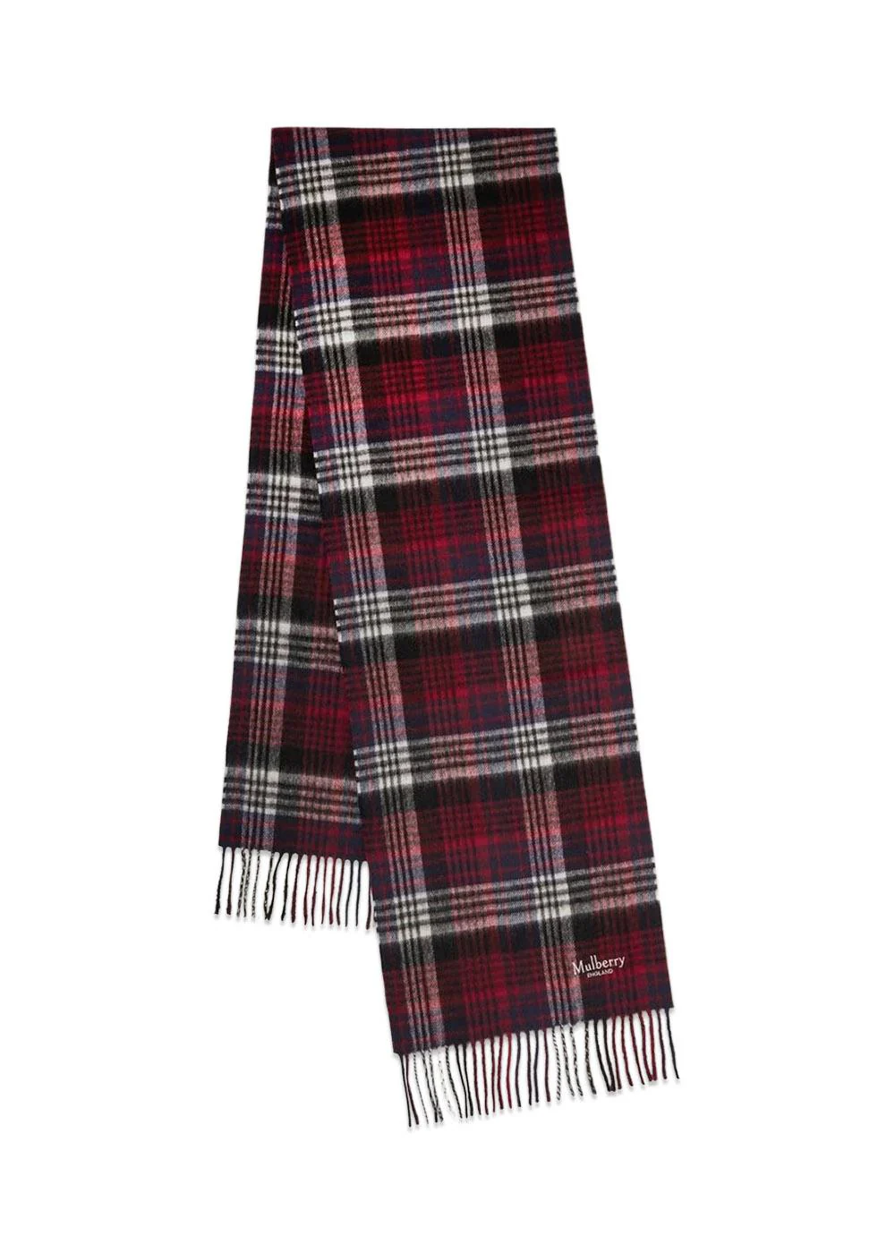 Mulberry Heritage Check Scarf - Navy-Lancaster Red