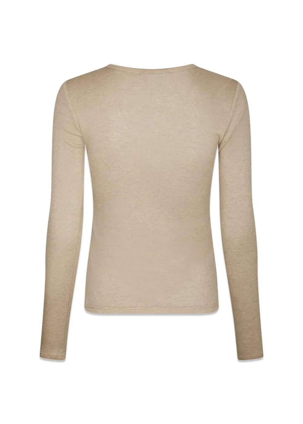 Nella Fine Rib Blouse - Beige Melange - Image 2