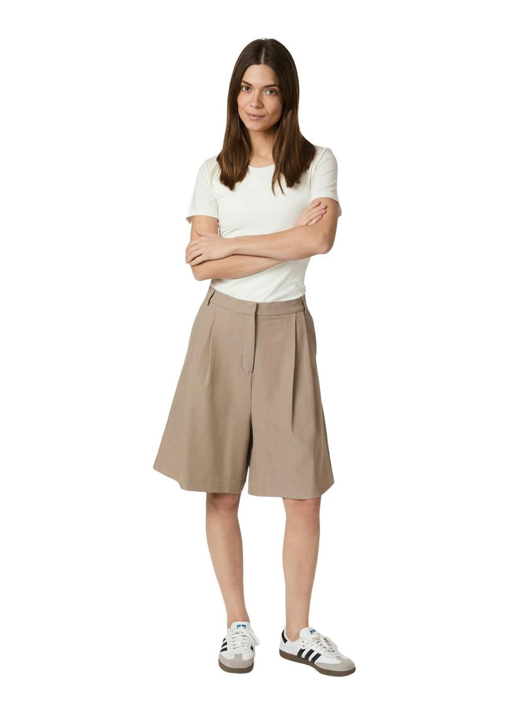 Nika Structure Bermuda Shorts - Dark Taupe - Image 3