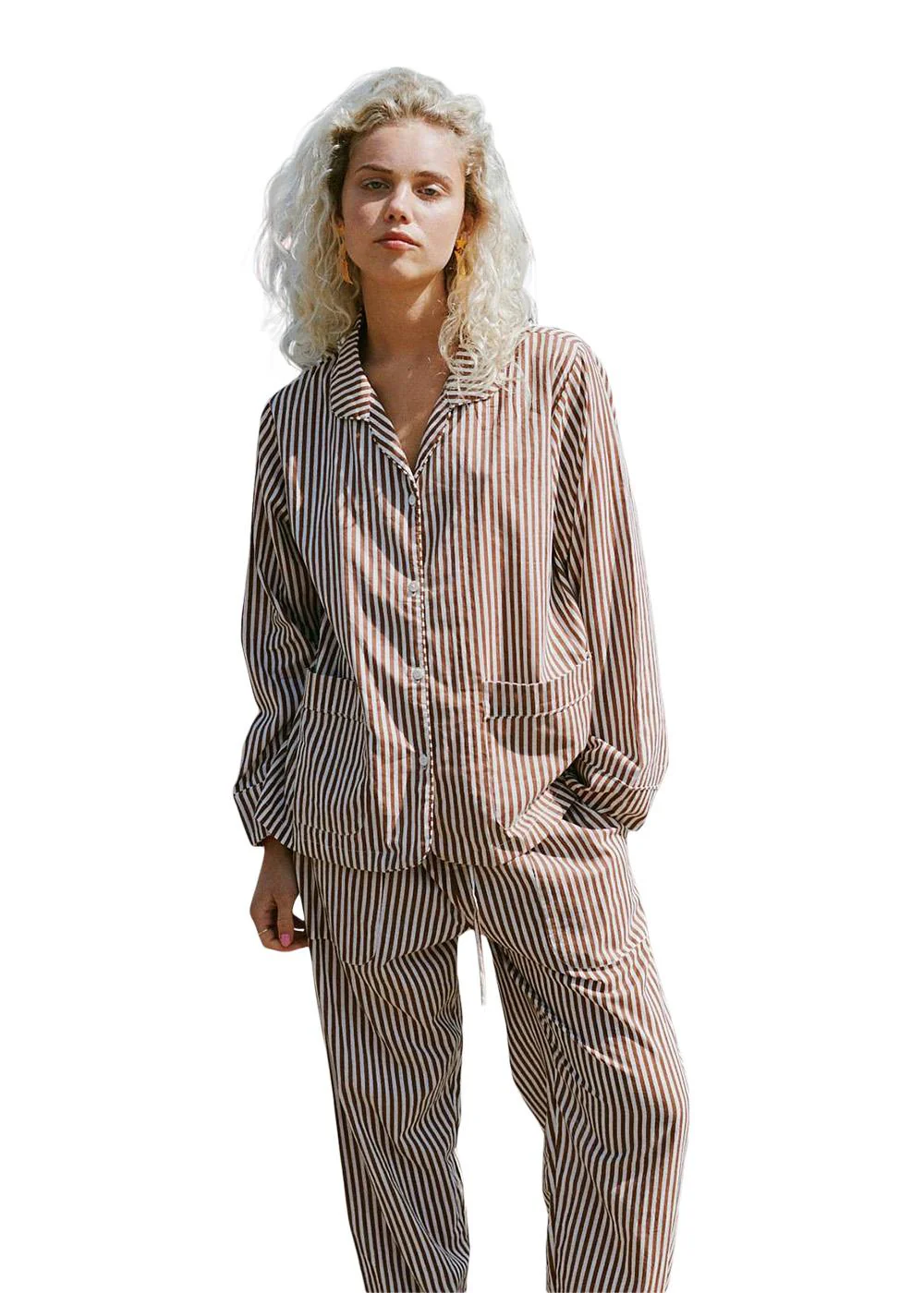 Nuit Pyjamas Set - Brown Stripes - Image 5