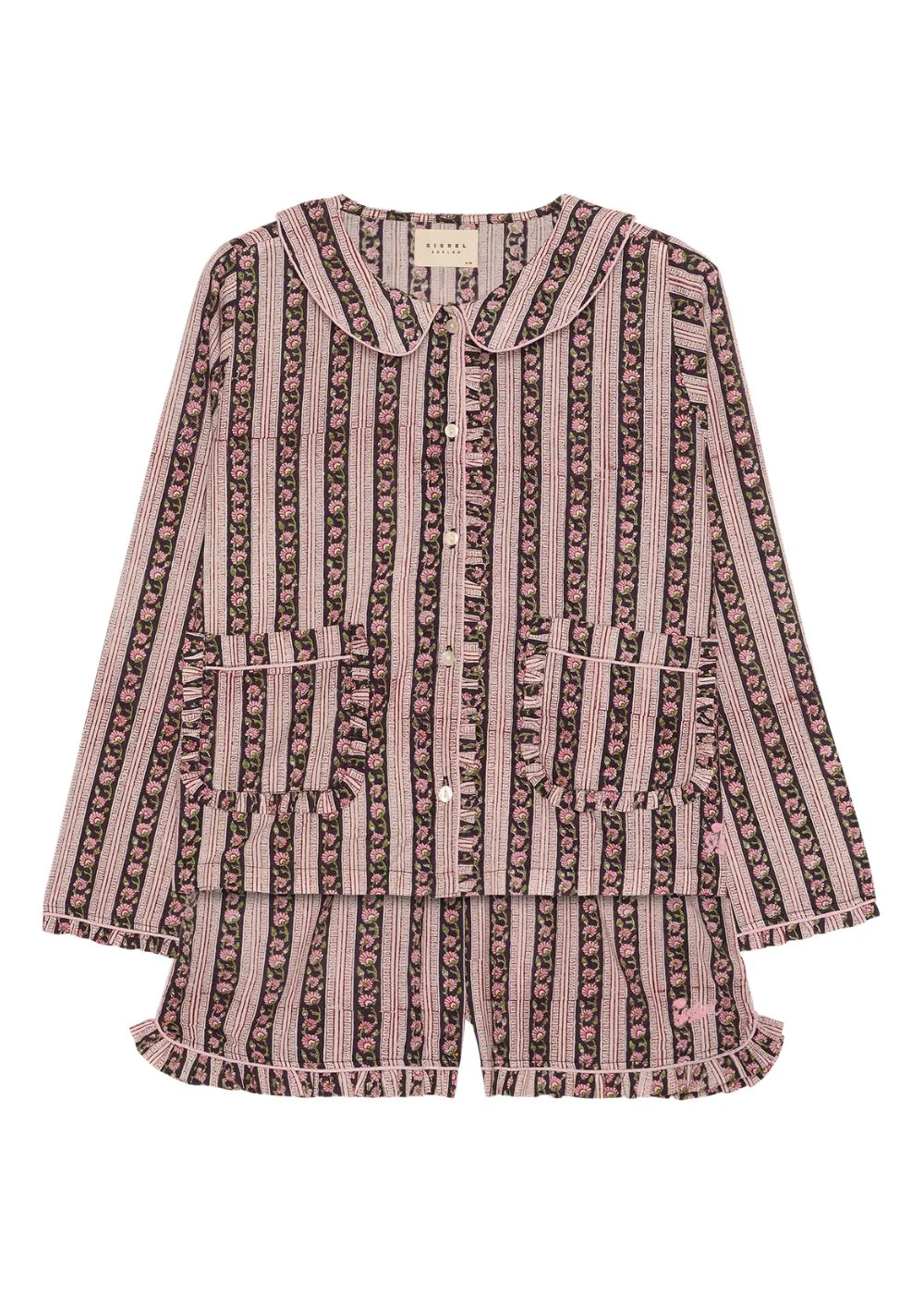 Nuvena Pyjamas Set - Black Stripes