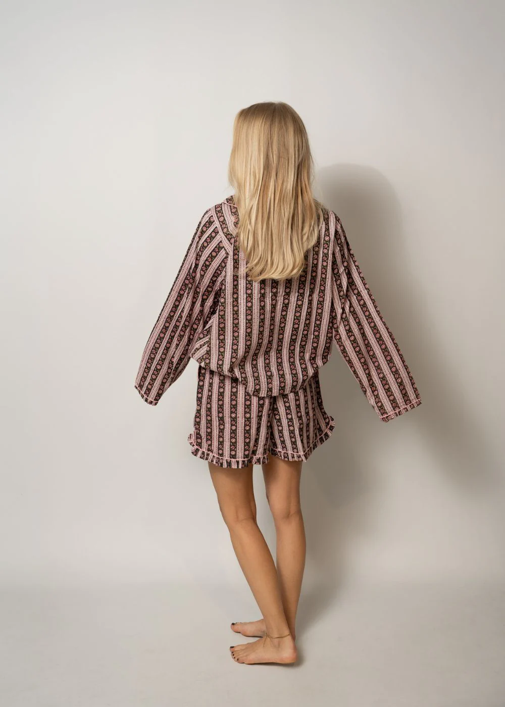 Nuvena Pyjamas Set - Black Stripes - Image 3