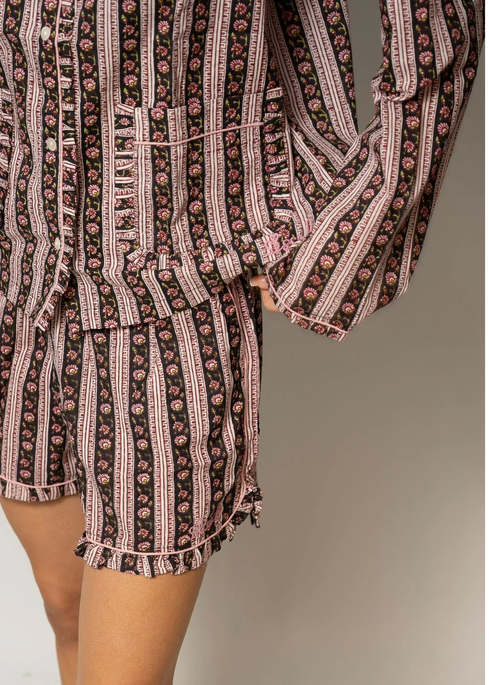 Nuvena Pyjamas Set - Black Stripes - Image 6