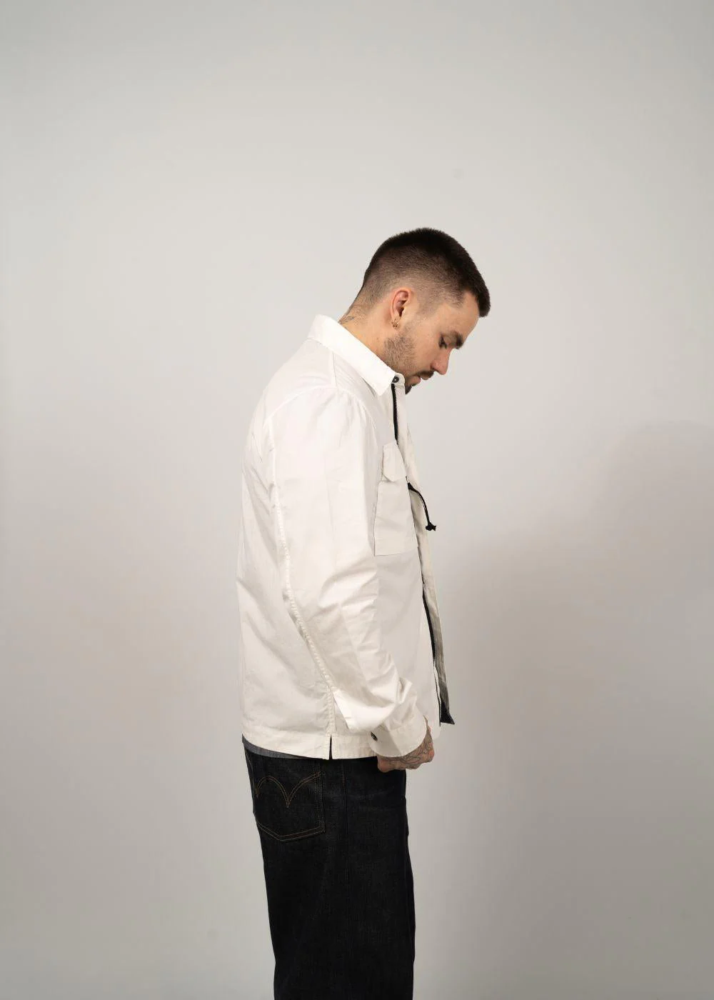 Overshirt - Organic Gabardine - Gauze White - Image 3