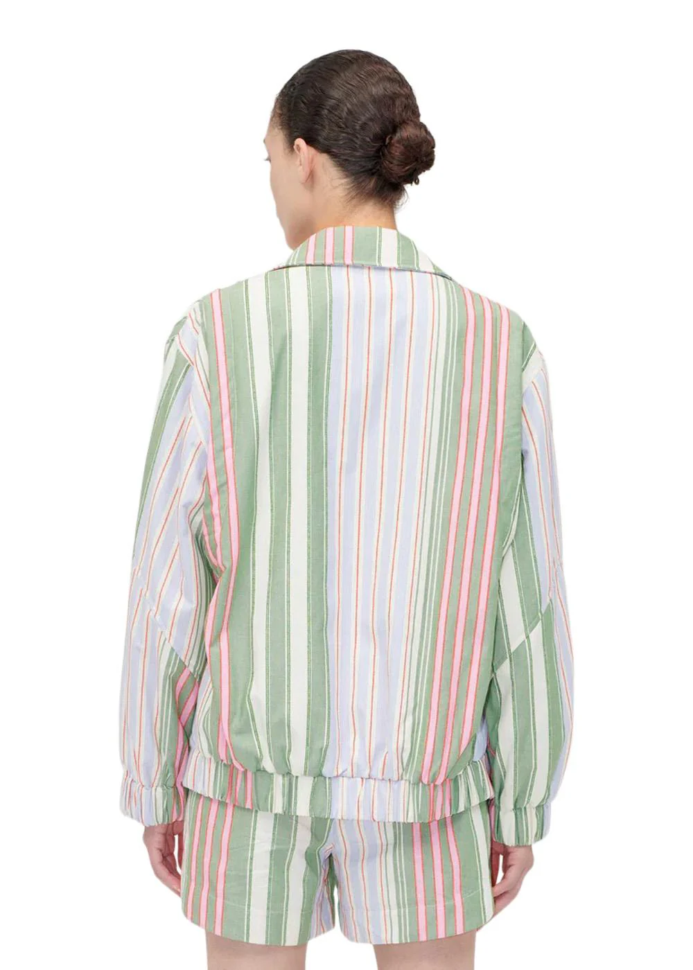 OVERSIZED UTILITY WORKWEAR JACKET - Forest Stripe - Image 5