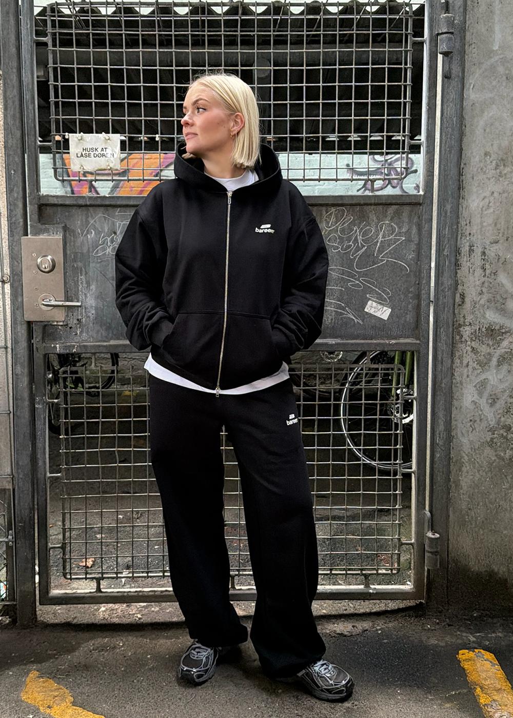 Oversized Zip Hoodie Logo - Black - Image 4