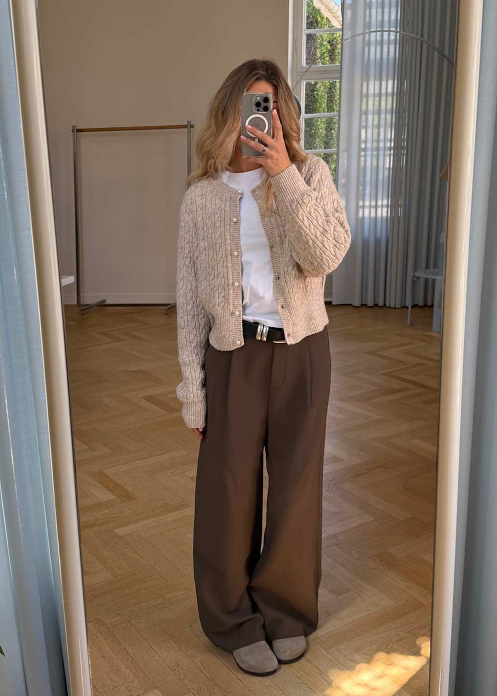 Pammiemd cardigan - Beige Speckle Melange - Image 3