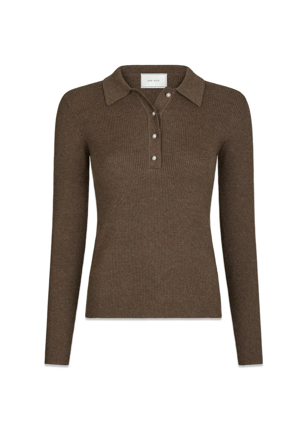 Panama Knit Blouse - Brown Melange