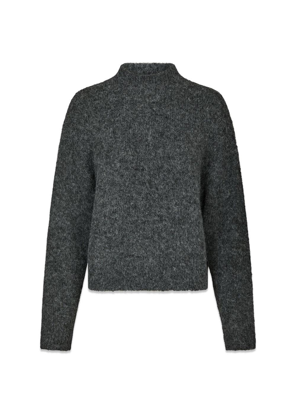 Paulina Fluffy Knit Blouse - Antracit