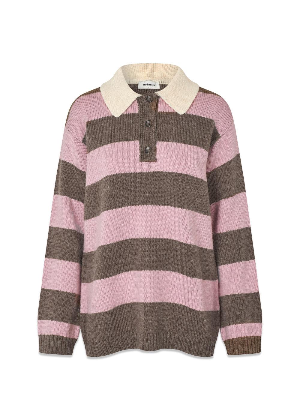 Pelhammd stripe polo - Lilac Chocolate Stripe