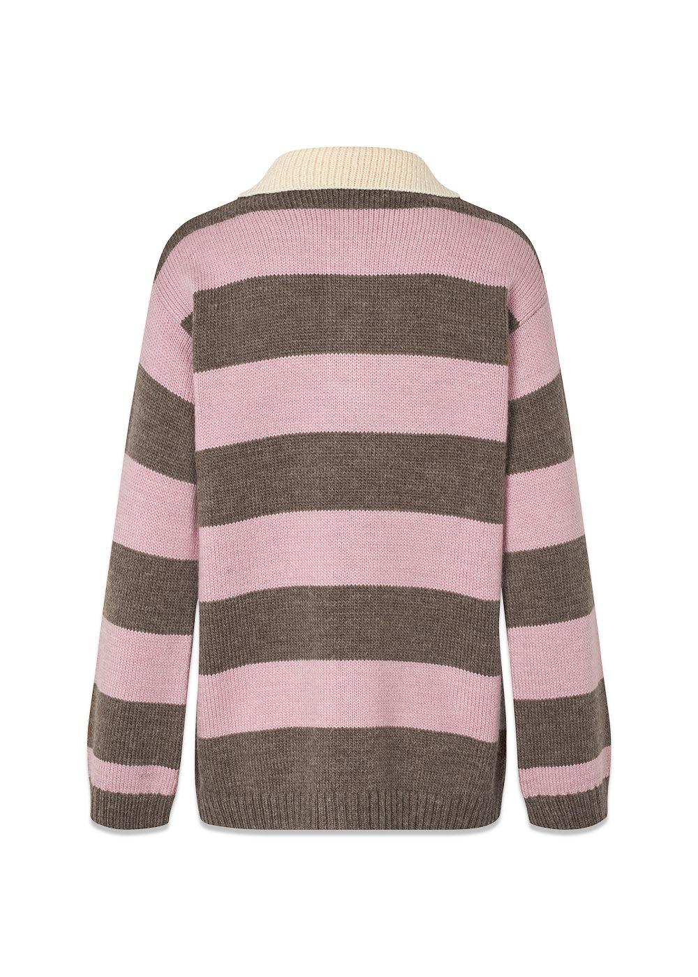 Pelhammd stripe polo - Lilac Chocolate Stripe - Image 2