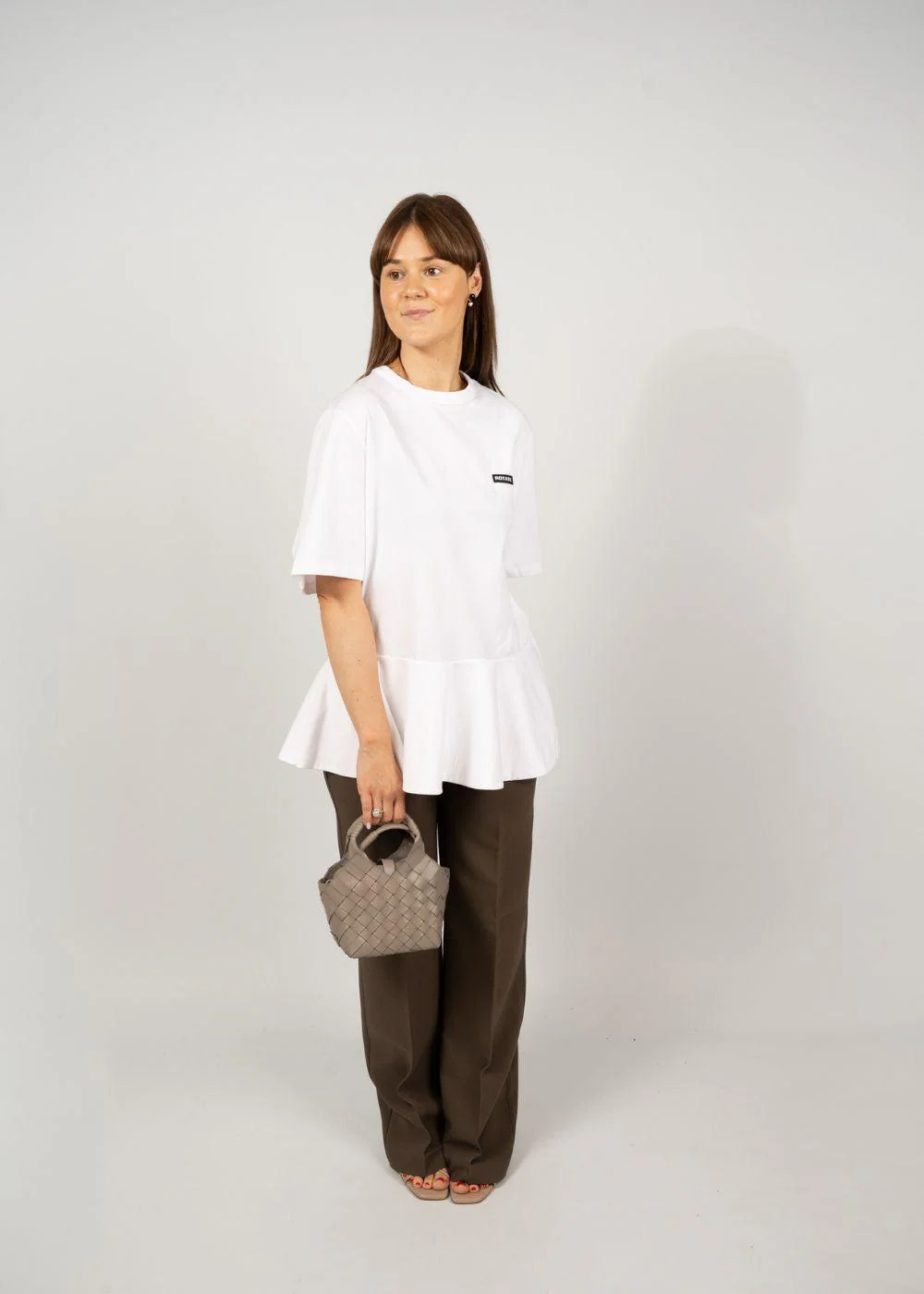 PEPLUM T-SHIRT - Bright White - Image 5