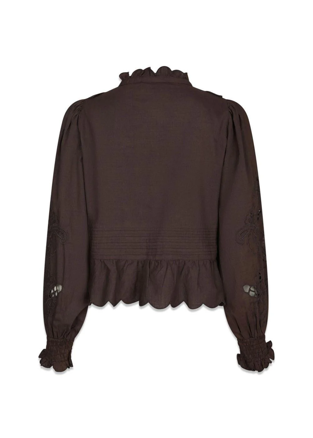 Petrine Embroidery Blouse - Dark Brown - Image 2