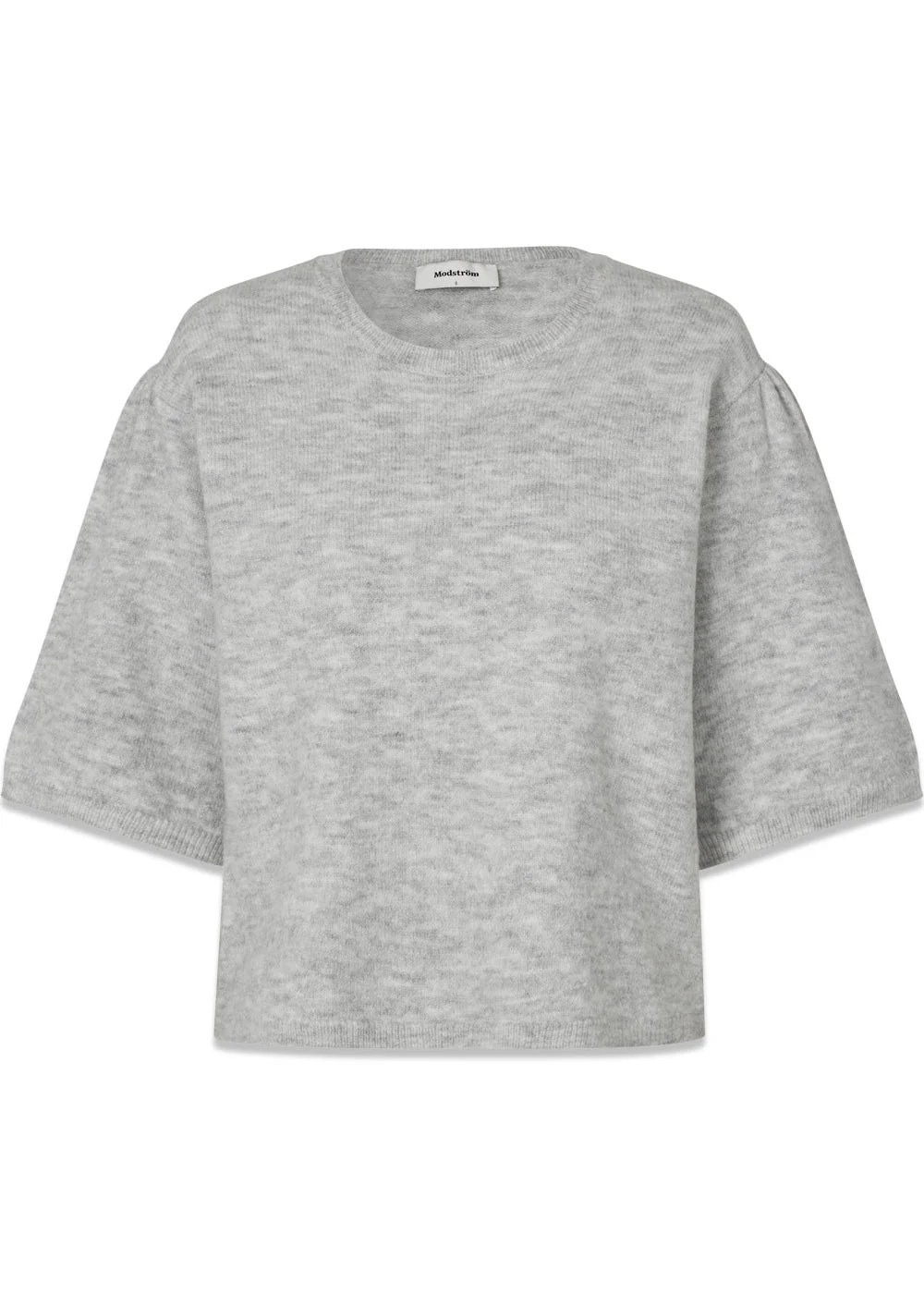 Petronellamd SS o-neck - Grey Melange
