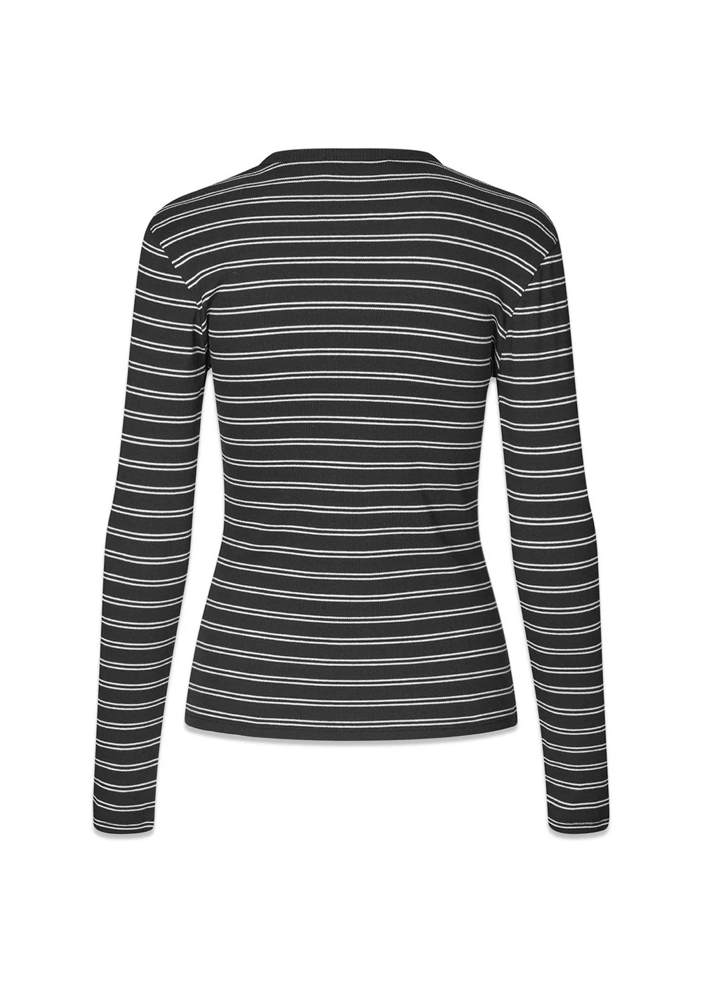 Pilmd LS stripe t-shirt - Black White Stripe - Image 2